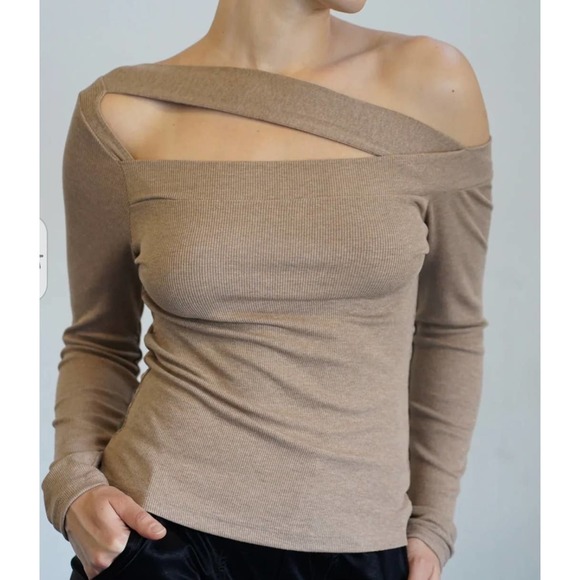 NWT LNA Otis Ribbed Top - Mushroom Sz 3X - Picture 5 of 5